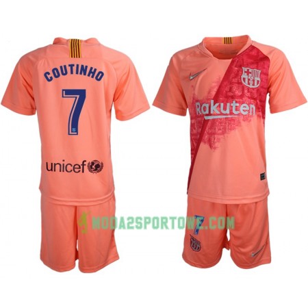 Koszulka FC Barcelona Coutinho 7 Dziecięcy Trzeci Stroje Piłkarskie 2018/19 Krótki Rękaw